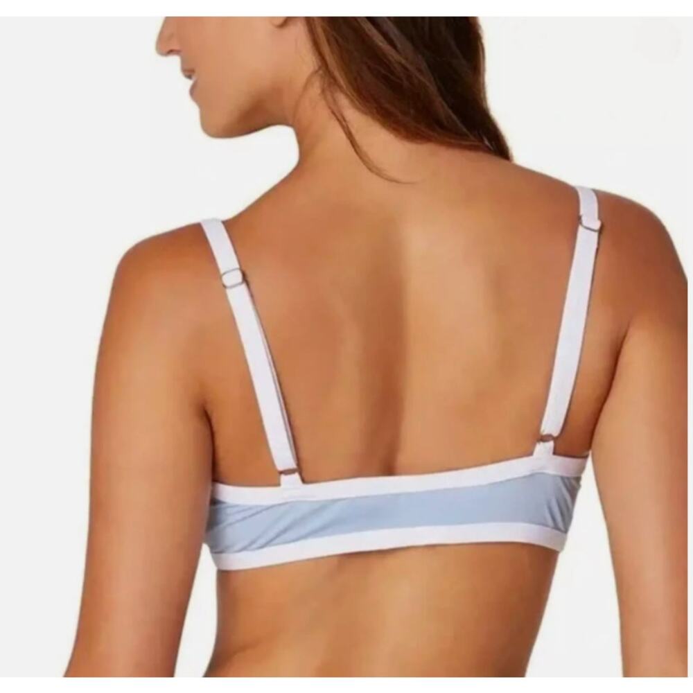 Andie Swim Blue Check Bikini Top The Cove Size XL - Picture 2 of 6